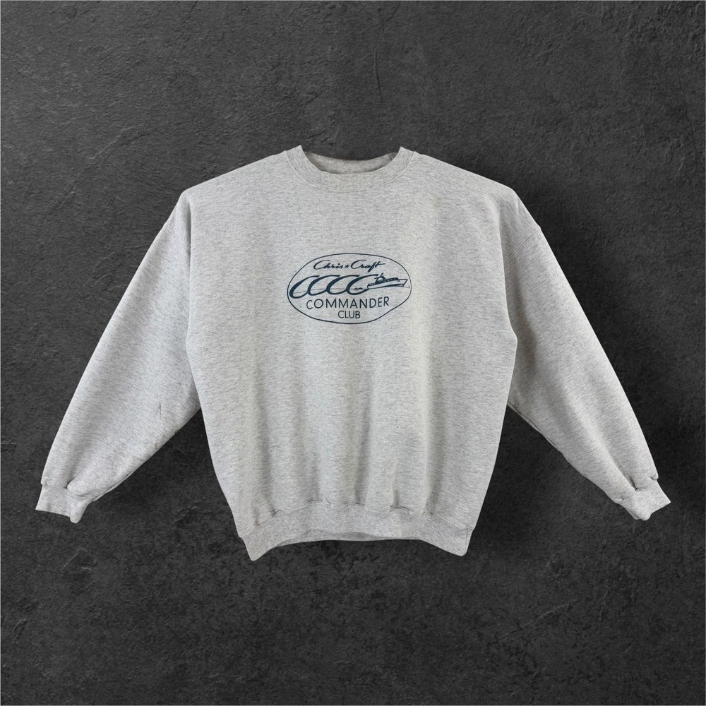 VTG Chris-Craft Commander Club Sweatshirt Mens XL Gray Hanes Nautical 90s